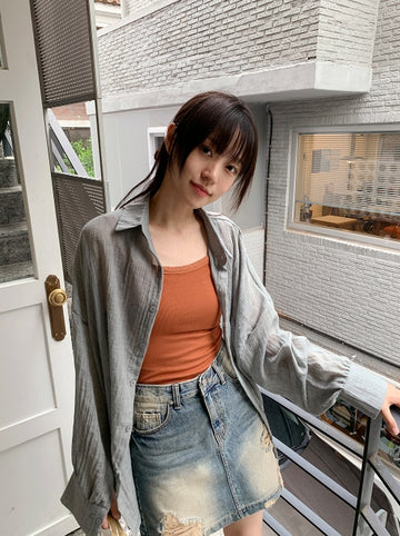 Hemt Tension Color Ribbed Sleeveless